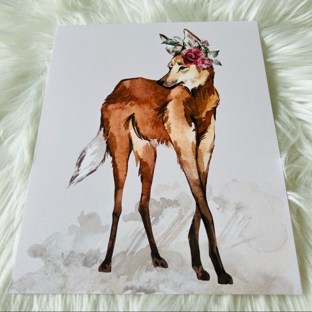 Maned Wolf Watercolor Illustration Wall Art Print Poster Unframed - Picture 13 of 17